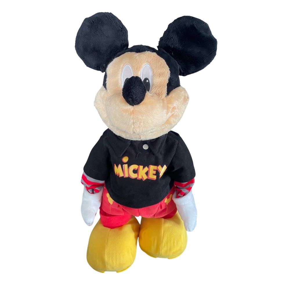 Disney Mickey Mouse Animated Walking Dancing Plush Toy Black Shirt Red Pants